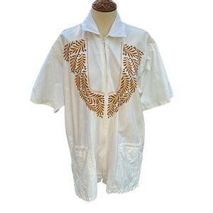 Vintage Bagshaws of St. Lucia Men's Casual Zipper Shirt 1970s 80's Men's Size XL
